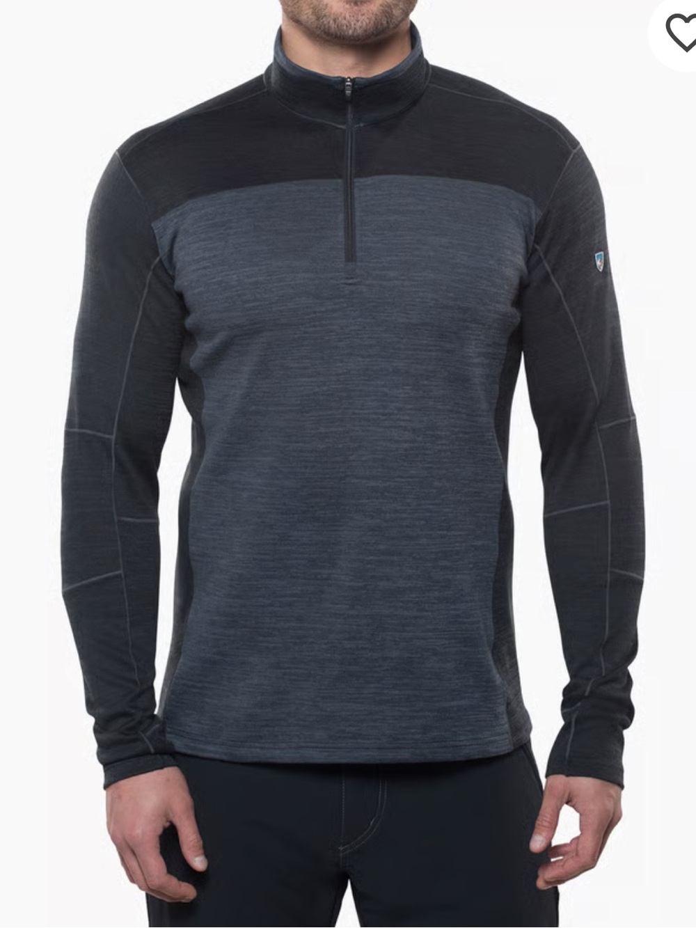 Kuhl Ryzer 1/4 Zip L/S Shirt Sz M Outdoor Gorpcore Performance Black/Koal